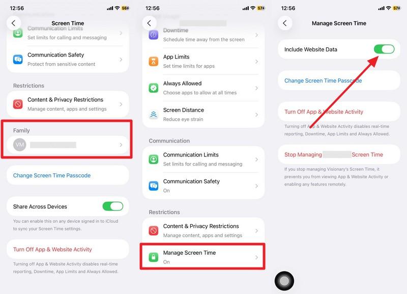 enable the screen time feature